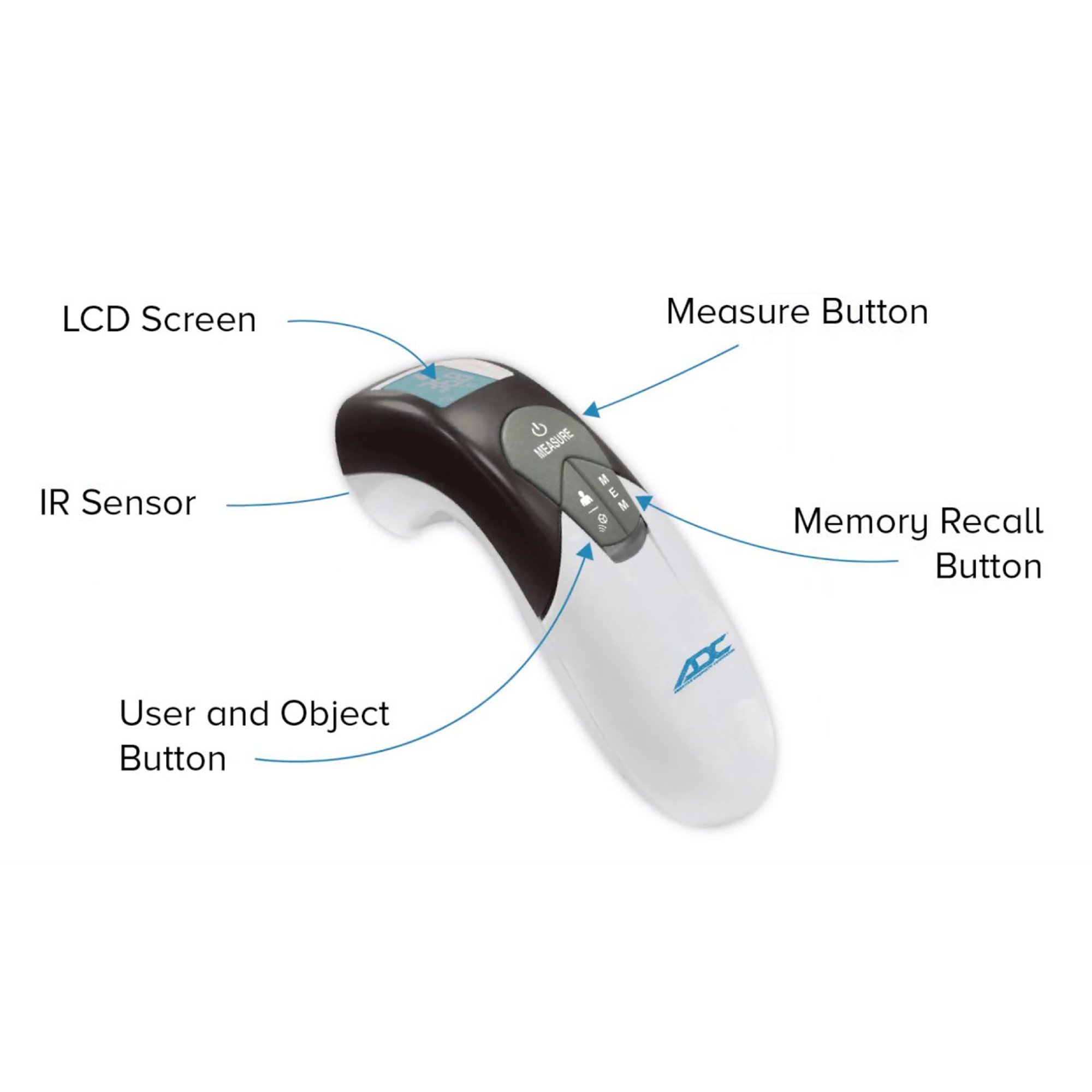 Non-Contact Skin Surface Thermometer Adtemp™ Infrared Skin Probe Handheld