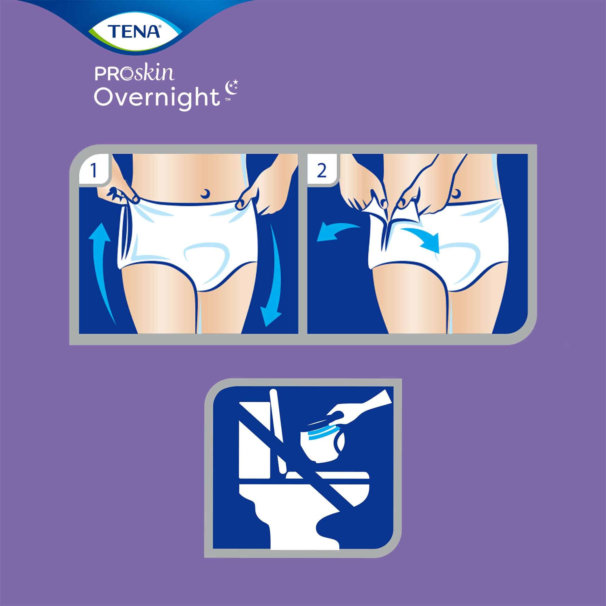 Unisex Adult Absorbent Underwear TENA ProSkin Overnight™ Super Pull On with Tear Away Seams Medium Disposable Heavy Absorbency