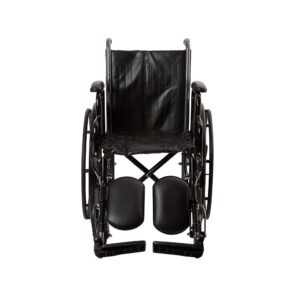 Wheelchair McKesson Dual Axle Desk Length Arm Swing-Away Elevating Legrest Black Upholstery 16 Inch Seat Width Adult 250 lbs. Weight Capacity
