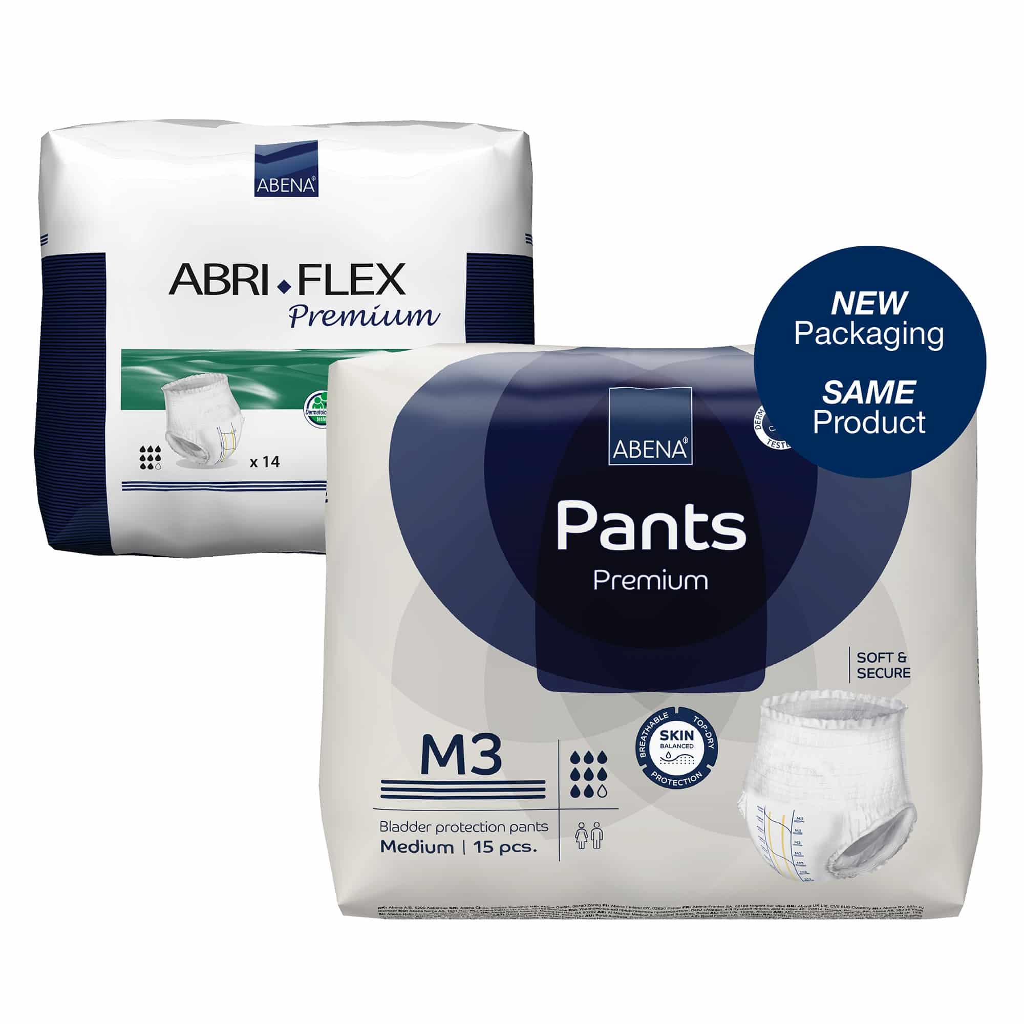 Unisex Adult Absorbent Underwear Abena® Premium Pants M3 Pull On with Tear Away Seams Medium Disposable Heavy Absorbency