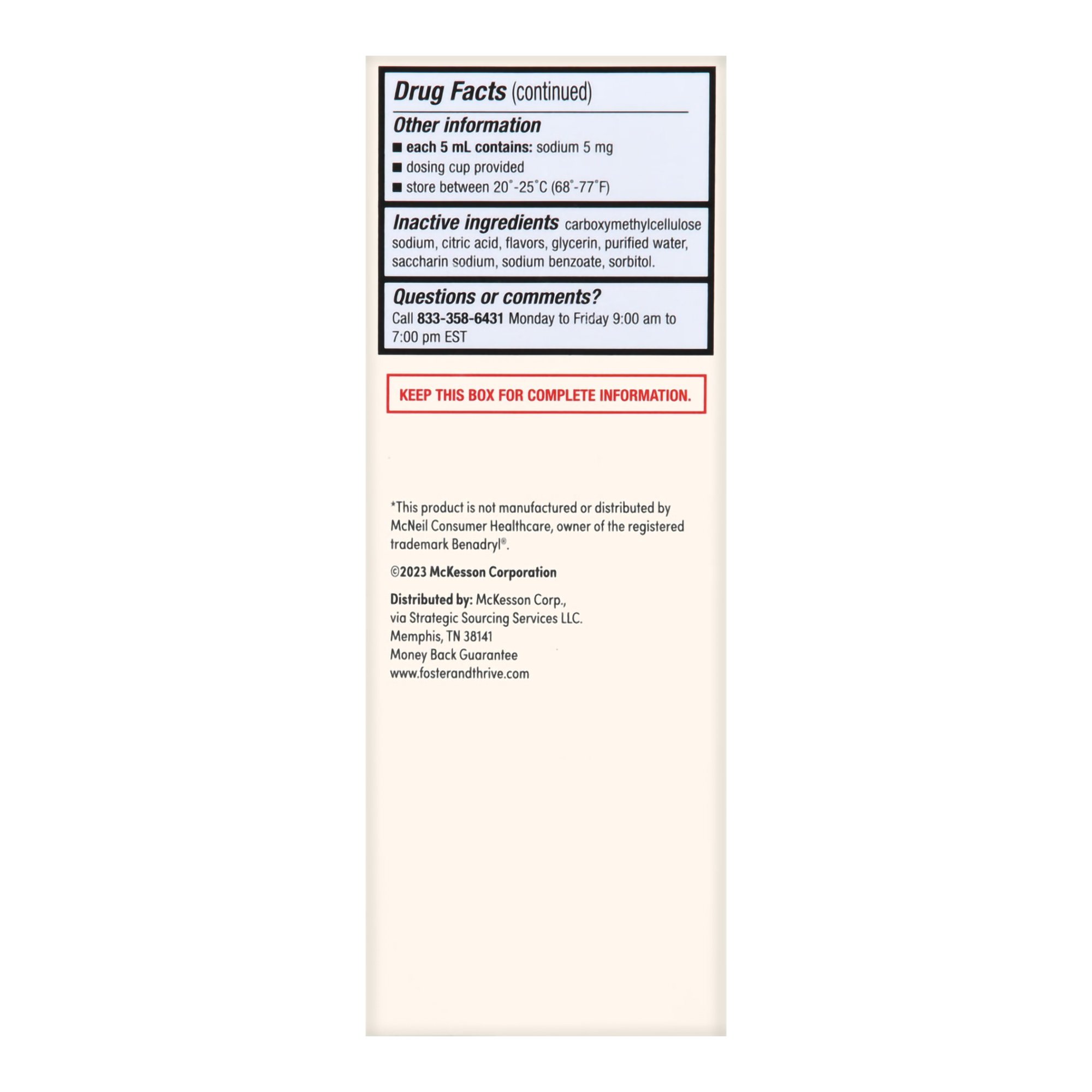 Children's Allergy Relief Foster & Thrive™ 12.5 mg / 5 mL Strength Liquid 4 oz.