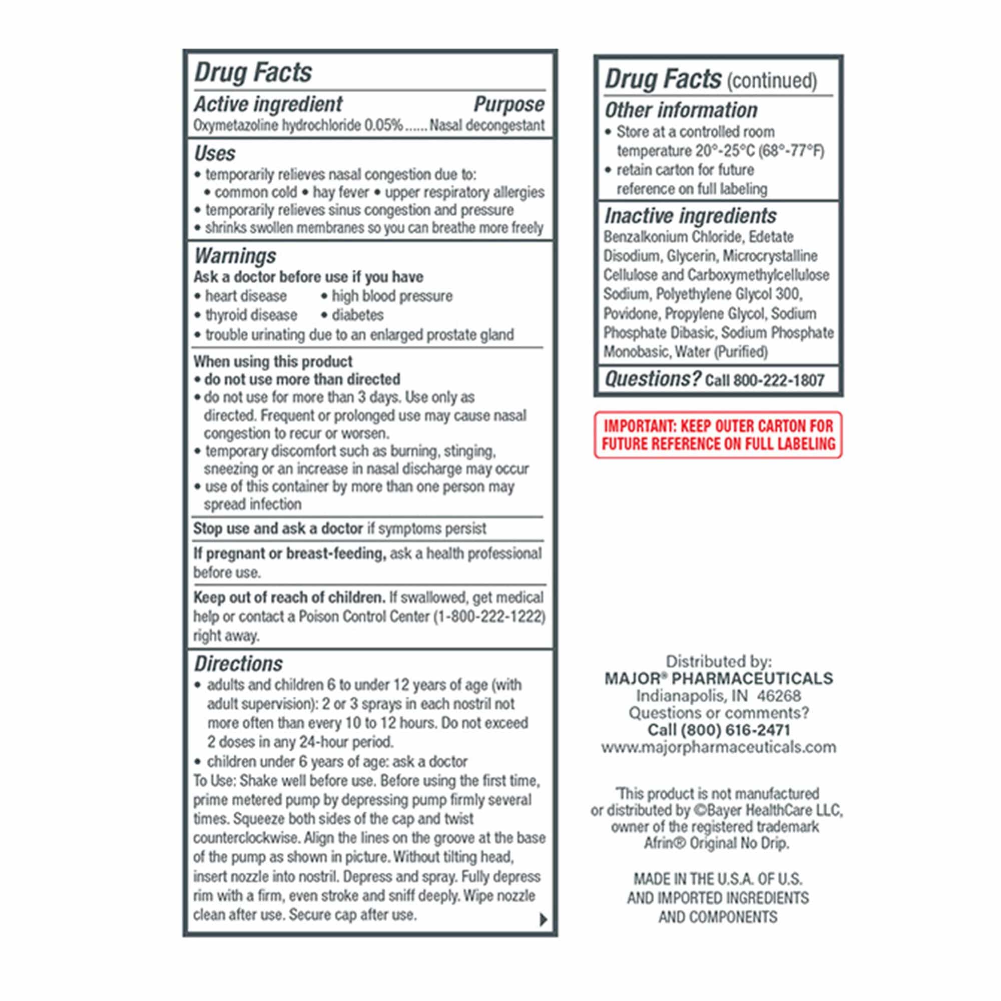 Major® Sinus Relief Spray | 30 mL