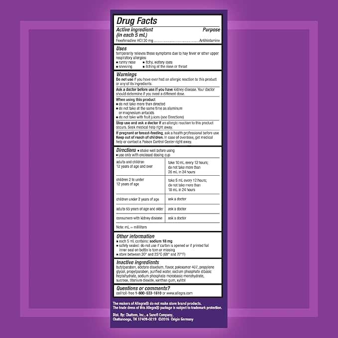 Children's Allegra® Allergy Relief, 30 mg