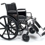 Bariatric Wheelchair Traveler® HD Heavy Duty Dual Axle Full Length Arm Swing-Away Footrest Black Upholstery 24 Inch Seat Width Adult 500 lbs. Weight Capacity