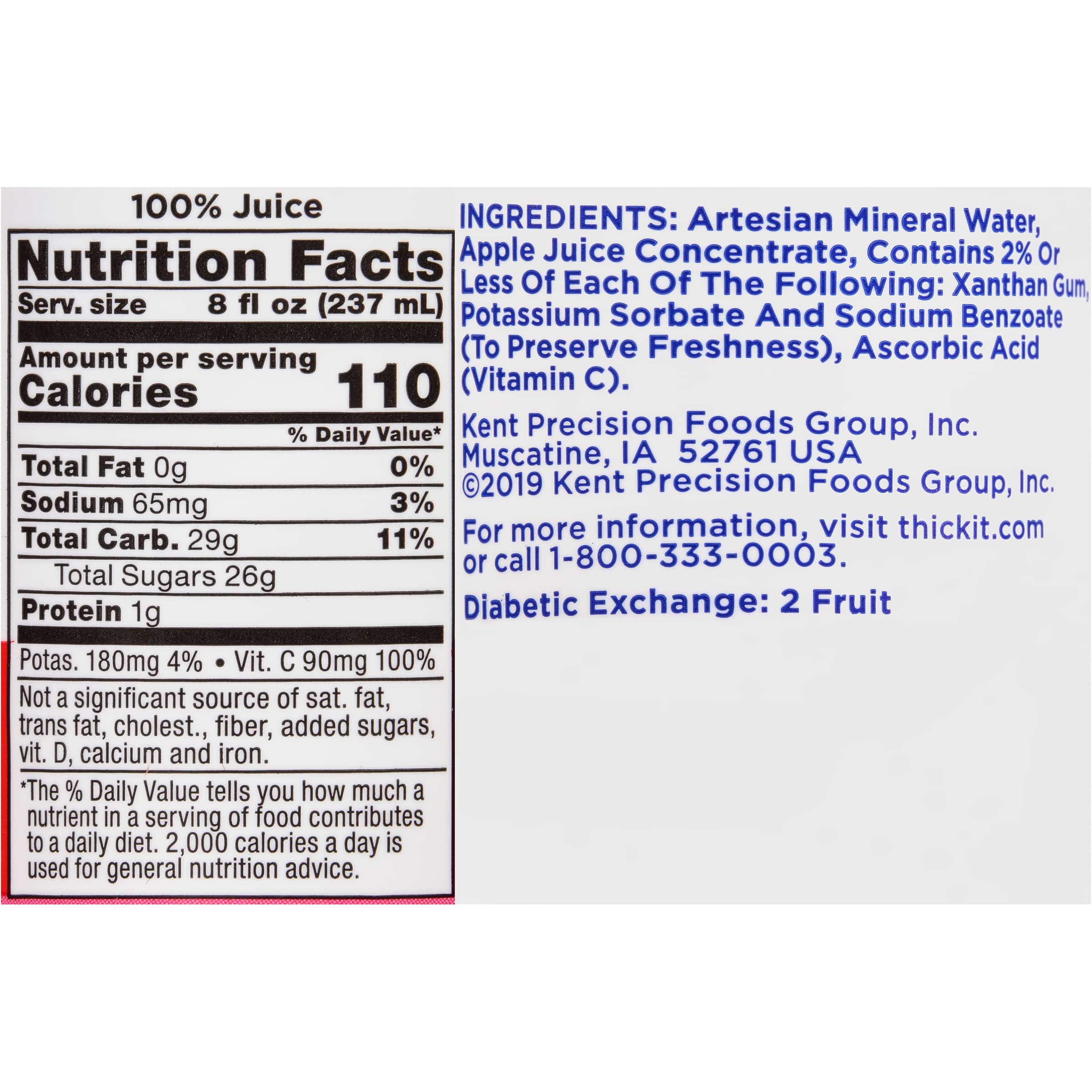 Thickened Beverage Thick-It® Clear Advantage® 8 oz. Bottle Apple Flavor Liquid IDDSI Level 2 Mildly Thick