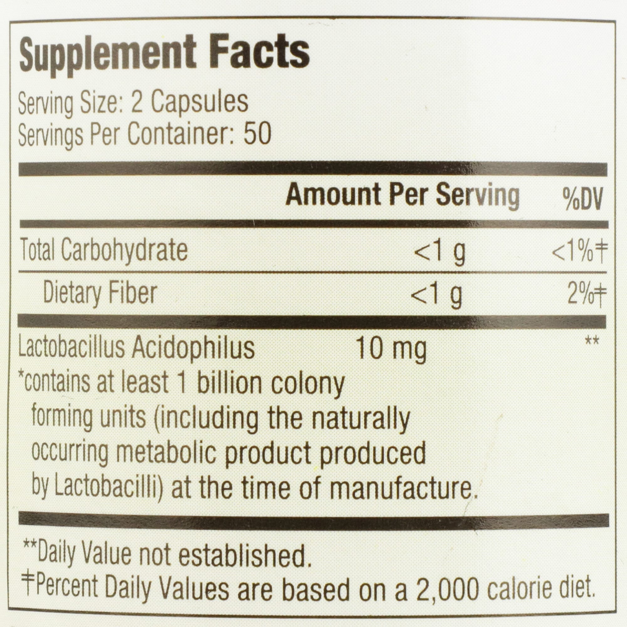Probiotic Dietary Supplement Health Star 100 per Bottle Capsule